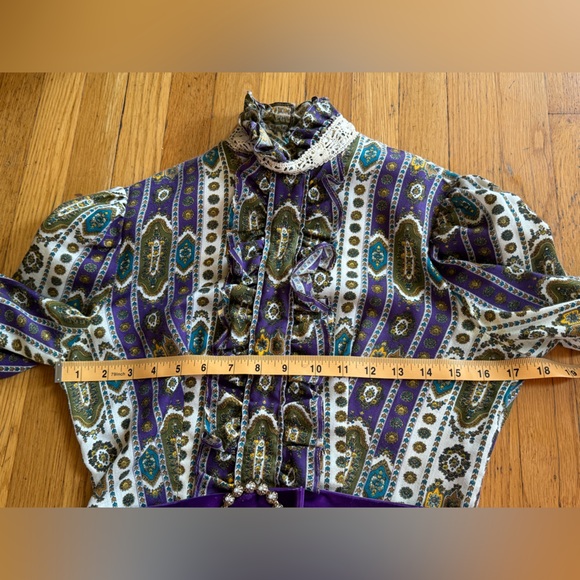 70s Vintage Dollyrockers Victorian Revival Maxi Dress - Picture 8 of 9